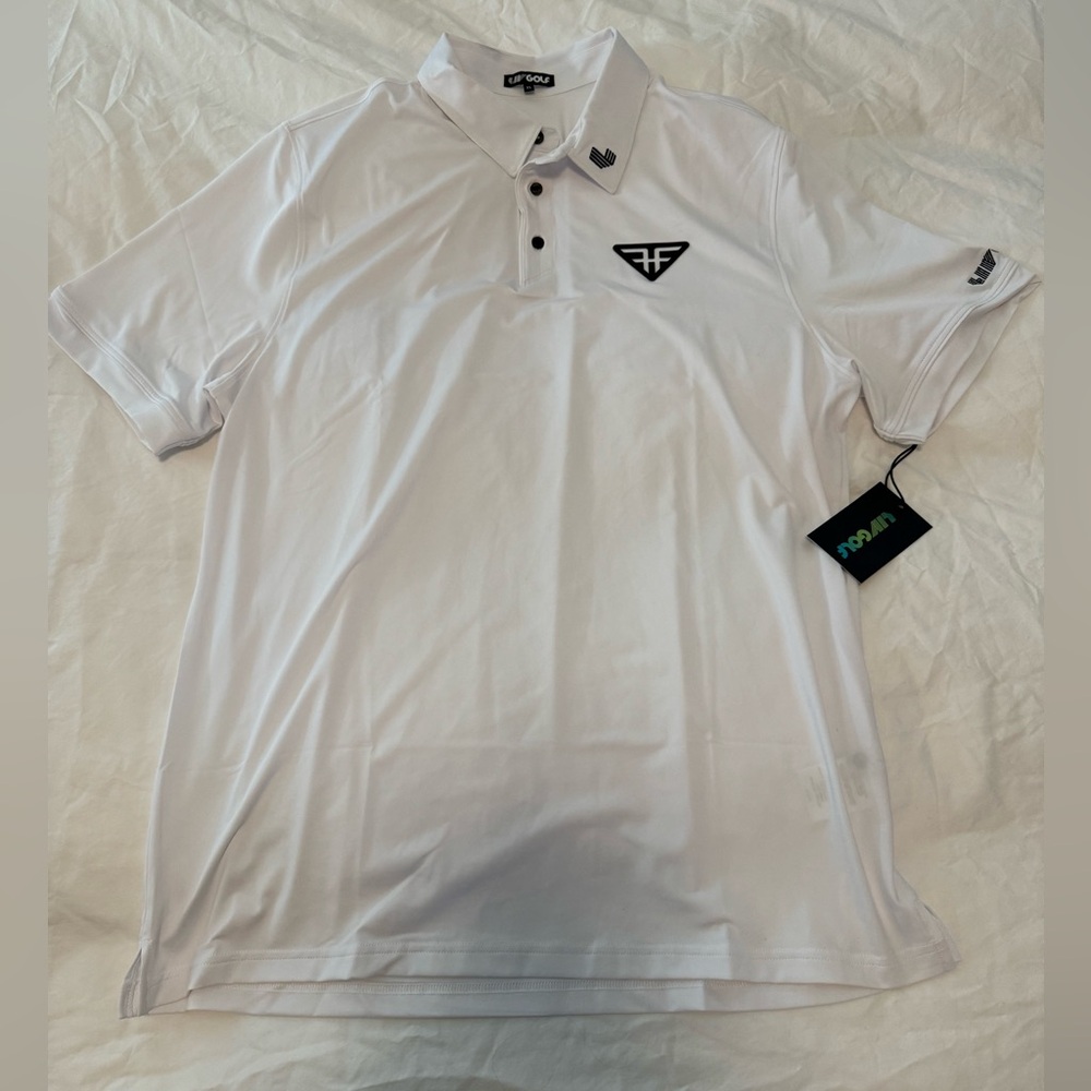 SOLD NEW LIV Golf - Phil Mickelson Hyflyers Polo Shirt Size XL White - Picture 3 of 12